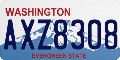 WA license plate AXZ8308