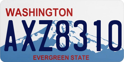 WA license plate AXZ8310