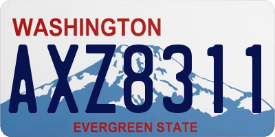 WA license plate AXZ8311