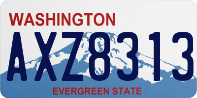 WA license plate AXZ8313