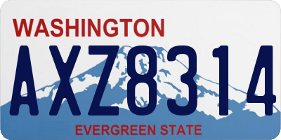 WA license plate AXZ8314