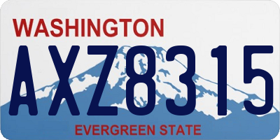 WA license plate AXZ8315