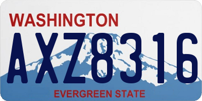WA license plate AXZ8316