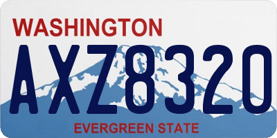 WA license plate AXZ8320