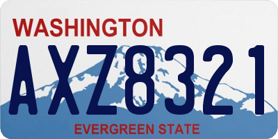 WA license plate AXZ8321