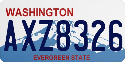 WA license plate AXZ8326