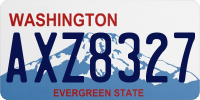 WA license plate AXZ8327