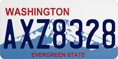 WA license plate AXZ8328