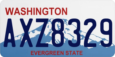 WA license plate AXZ8329