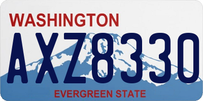 WA license plate AXZ8330