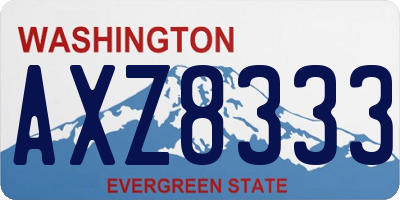 WA license plate AXZ8333