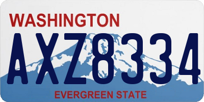 WA license plate AXZ8334