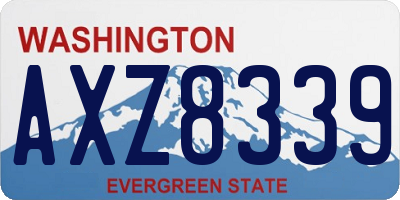 WA license plate AXZ8339