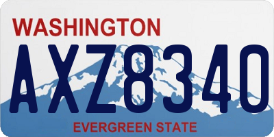 WA license plate AXZ8340