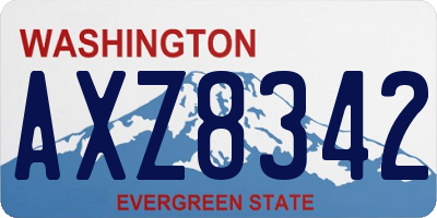 WA license plate AXZ8342