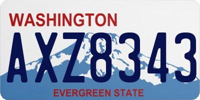 WA license plate AXZ8343