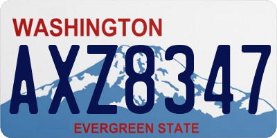 WA license plate AXZ8347