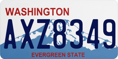 WA license plate AXZ8349
