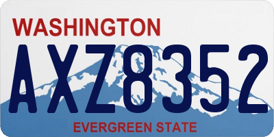 WA license plate AXZ8352