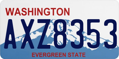 WA license plate AXZ8353