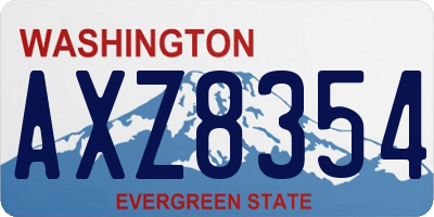 WA license plate AXZ8354