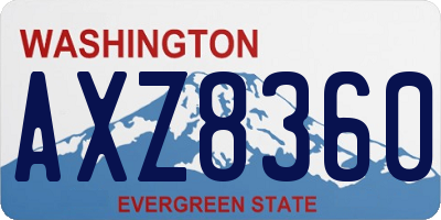 WA license plate AXZ8360