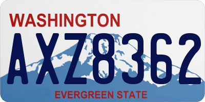 WA license plate AXZ8362