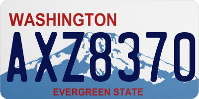 WA license plate AXZ8370