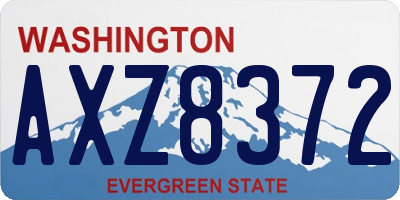 WA license plate AXZ8372