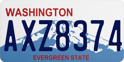WA license plate AXZ8374