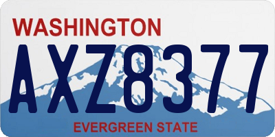 WA license plate AXZ8377
