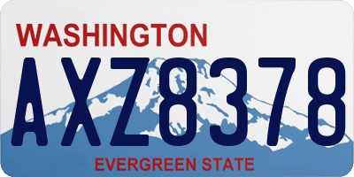 WA license plate AXZ8378