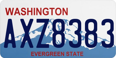 WA license plate AXZ8383