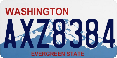 WA license plate AXZ8384