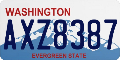 WA license plate AXZ8387