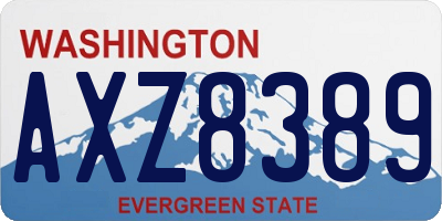 WA license plate AXZ8389