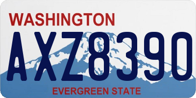 WA license plate AXZ8390