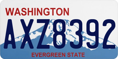 WA license plate AXZ8392