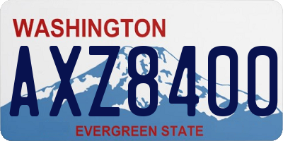 WA license plate AXZ8400