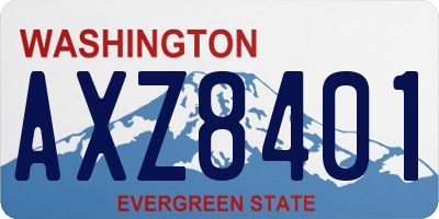 WA license plate AXZ8401