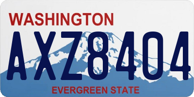 WA license plate AXZ8404