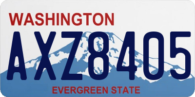 WA license plate AXZ8405