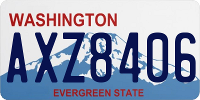 WA license plate AXZ8406