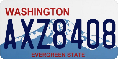 WA license plate AXZ8408