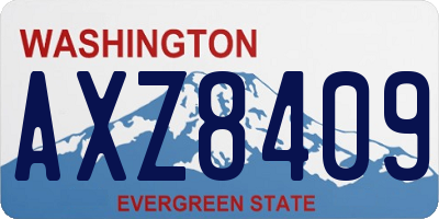 WA license plate AXZ8409