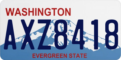 WA license plate AXZ8418