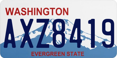 WA license plate AXZ8419