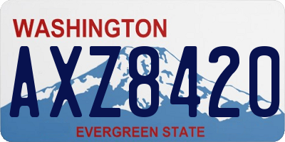 WA license plate AXZ8420
