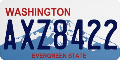 WA license plate AXZ8422