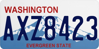 WA license plate AXZ8423